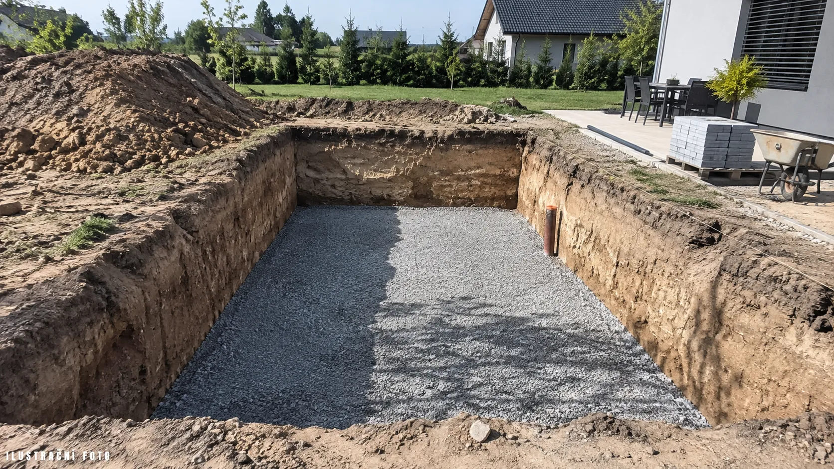 Stavební příprava bazénu